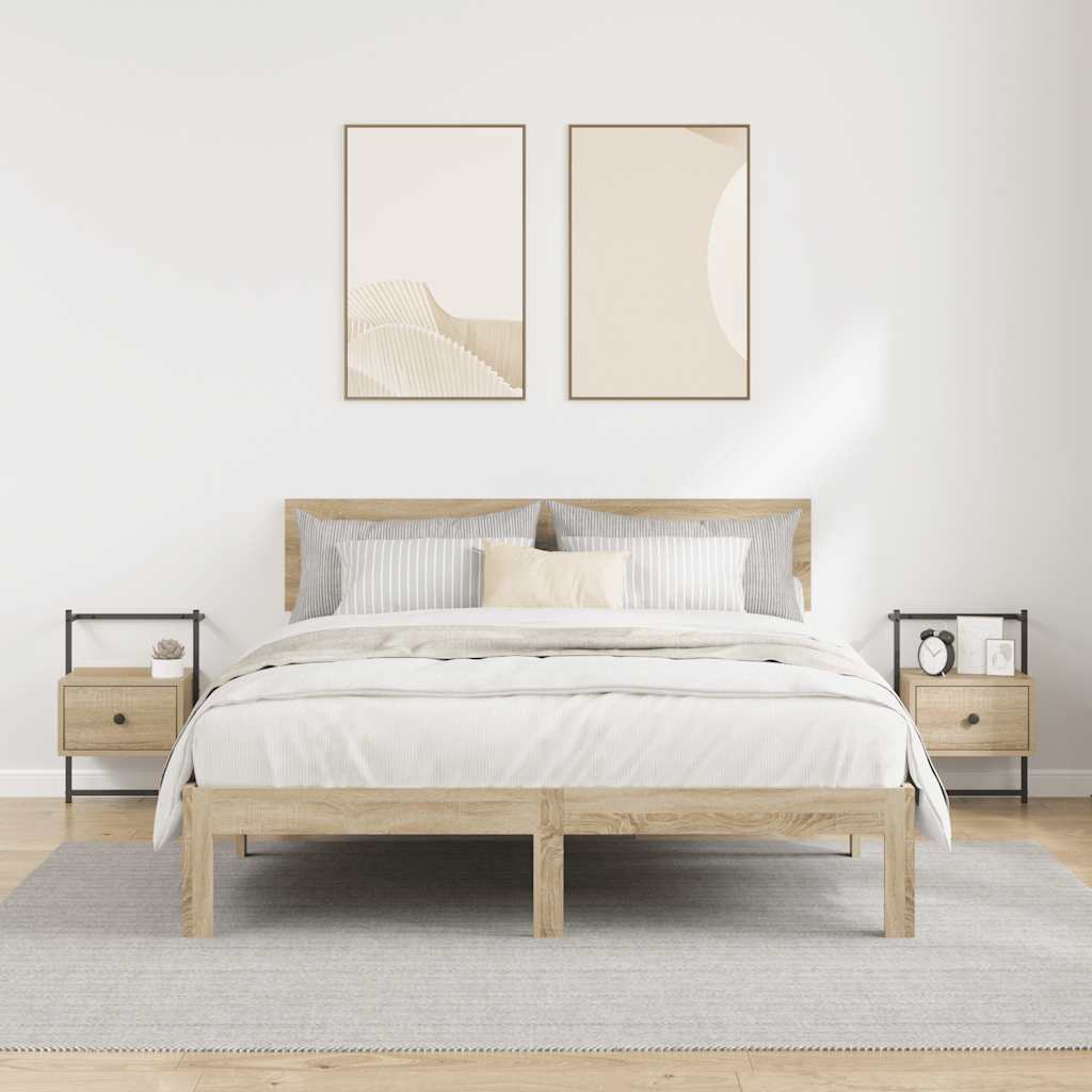 Bedside Cabinets Wall-mounted 2 pcs Sonoma Oak 35x30x51 cm Engineered Wood