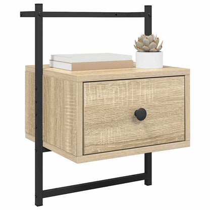 Bedside Cabinets Wall-mounted 2 pcs Sonoma Oak 35x30x51 cm Engineered Wood