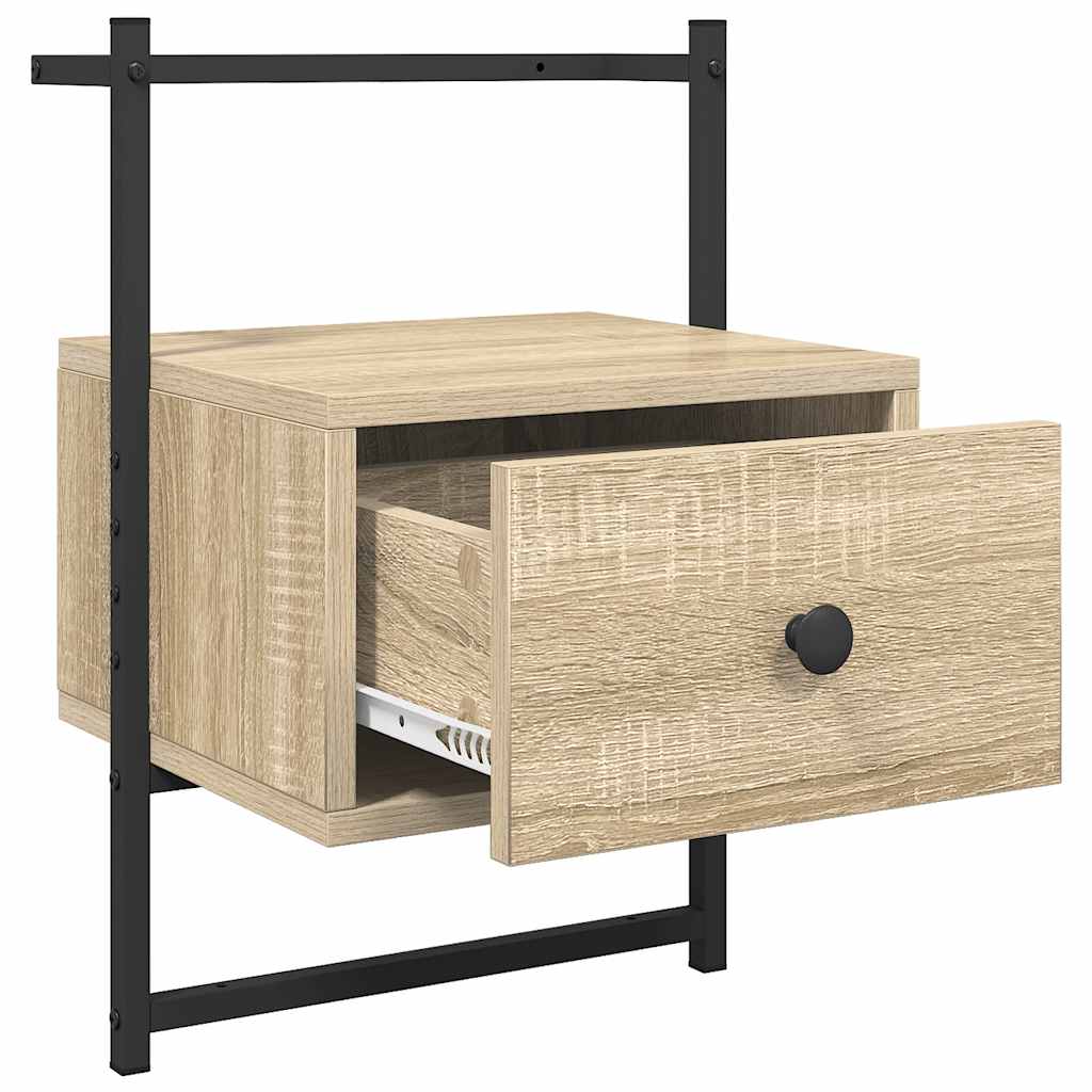 Bedside Cabinets Wall-mounted 2 pcs Sonoma Oak 35x30x51 cm Engineered Wood