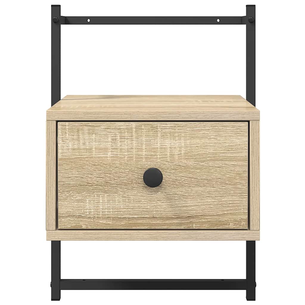 Bedside Cabinets Wall-mounted 2 pcs Sonoma Oak 35x30x51 cm Engineered Wood