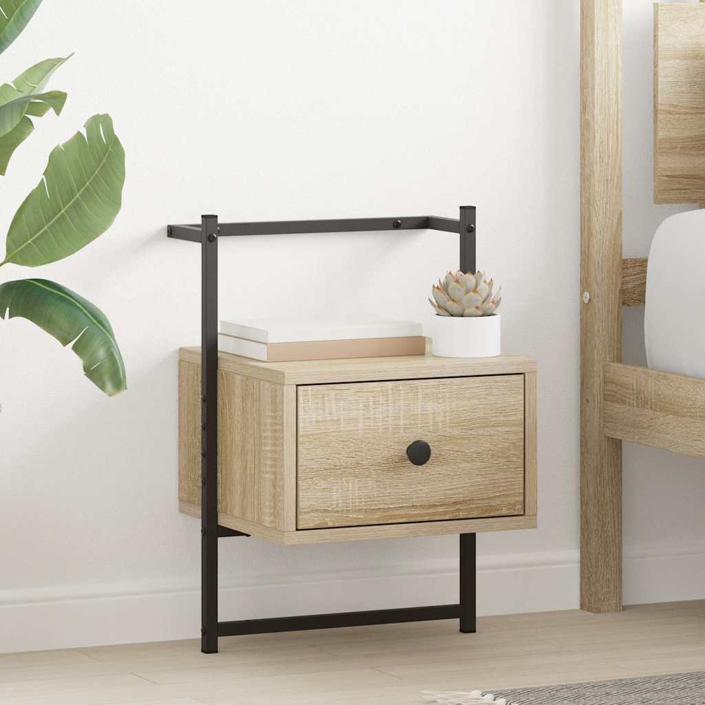 Bedside Cabinets Wall-mounted 2 pcs Sonoma Oak 35x30x51 cm Engineered Wood