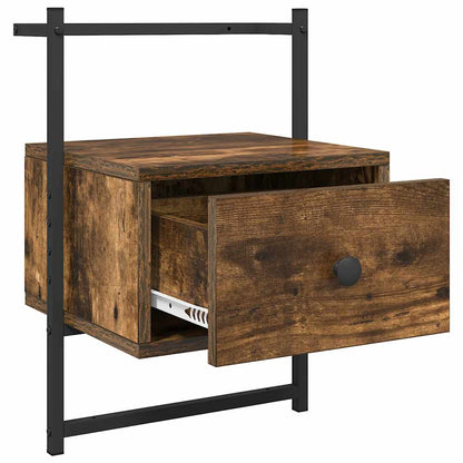 Bedside Cabinet Wall-mounted Smoked Oak 35x30x51 cm Engineered Wood