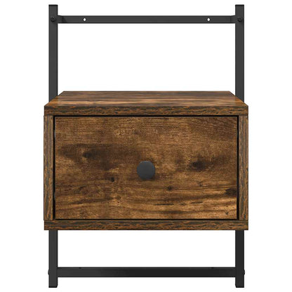 Bedside Cabinet Wall-mounted Smoked Oak 35x30x51 cm Engineered Wood