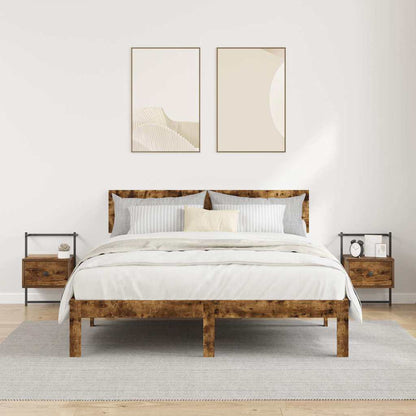 Bedside Cabinets Wall-mounted 2 pcs Smoked Oak 35x30x51 cm Engineered Wood
