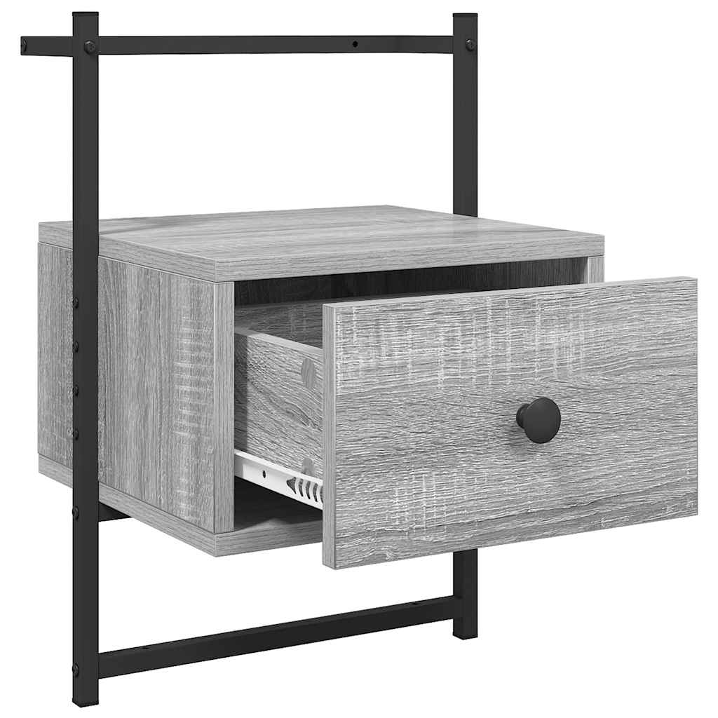 Bedside Cabinet Wall-mounted Grey Sonoma 35x30x51 cm Engineered Wood