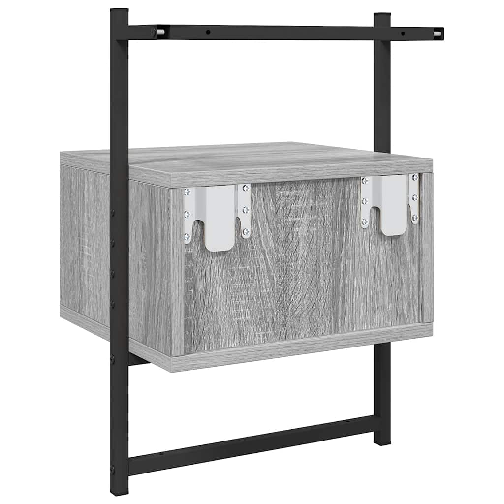 Bedside Cabinet Wall-mounted Grey Sonoma 35x30x51 cm Engineered Wood