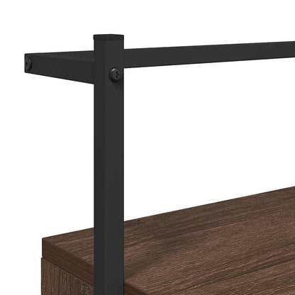 Bedside Cabinet Wall-mounted Brown Oak 35x30x51 cm Engineered Wood