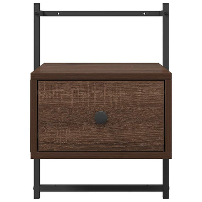 Bedside Cabinets Wall-mounted 2 pcs Brown Oak 35x30x51 cm Engineered Wood