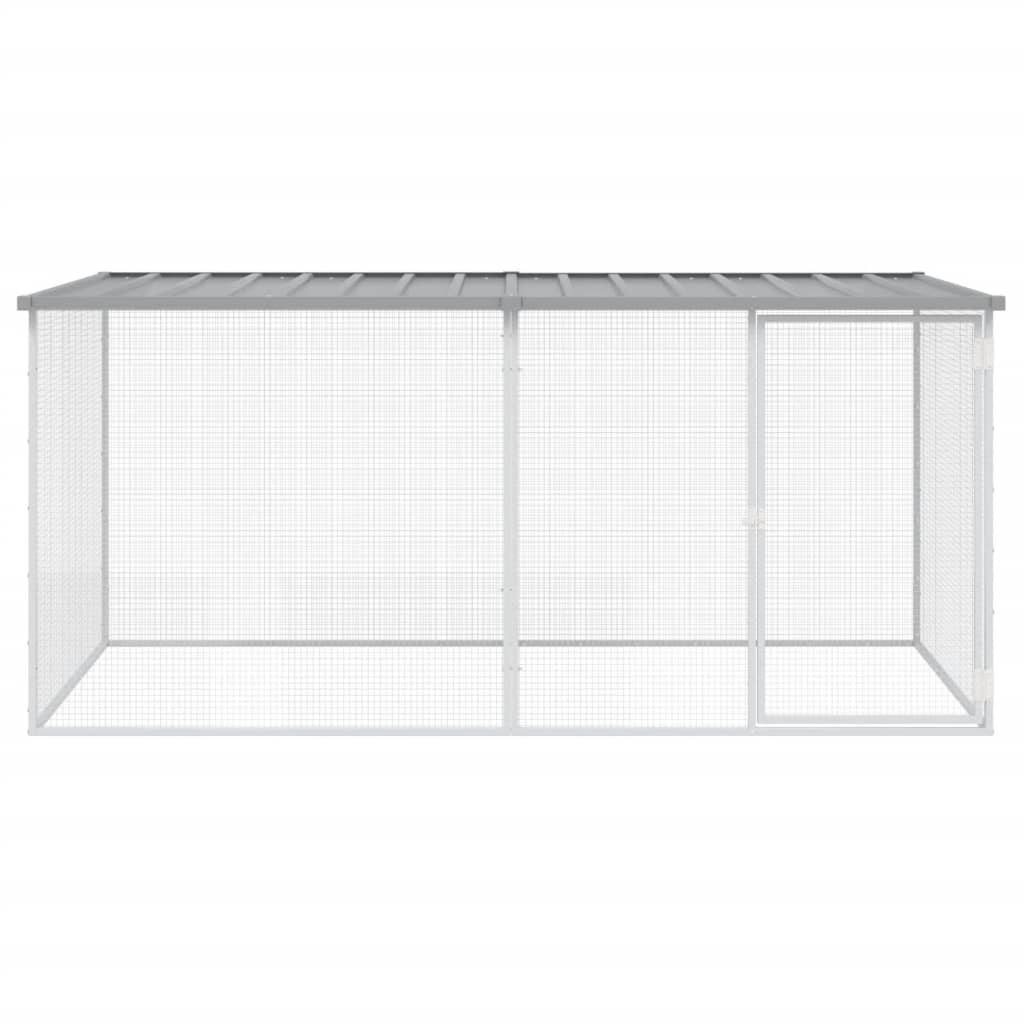 Chicken Cage with Roof Light Grey 79.9x38.6x35.4" Galvanised Steel