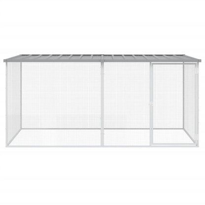 Chicken Cage with Roof Light Grey 79.9x38.6x35.4" Galvanised Steel