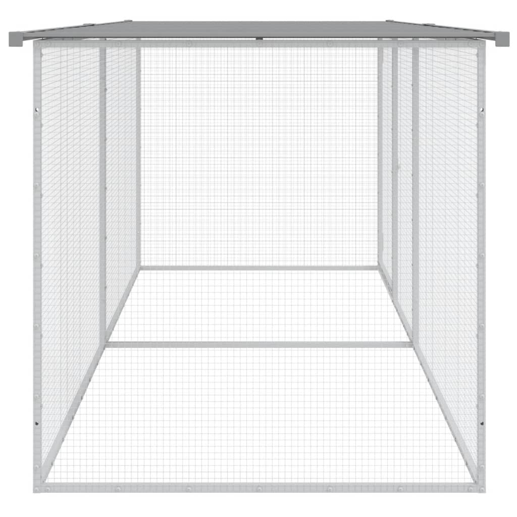 Chicken Cage with Roof Light Grey 79.9x38.6x35.4" Galvanised Steel