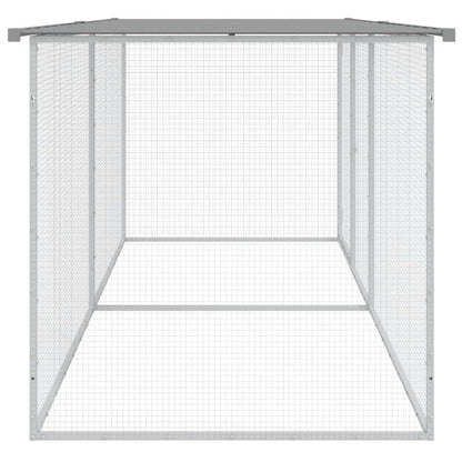 Chicken Cage with Roof Light Grey 79.9x38.6x35.4" Galvanised Steel
