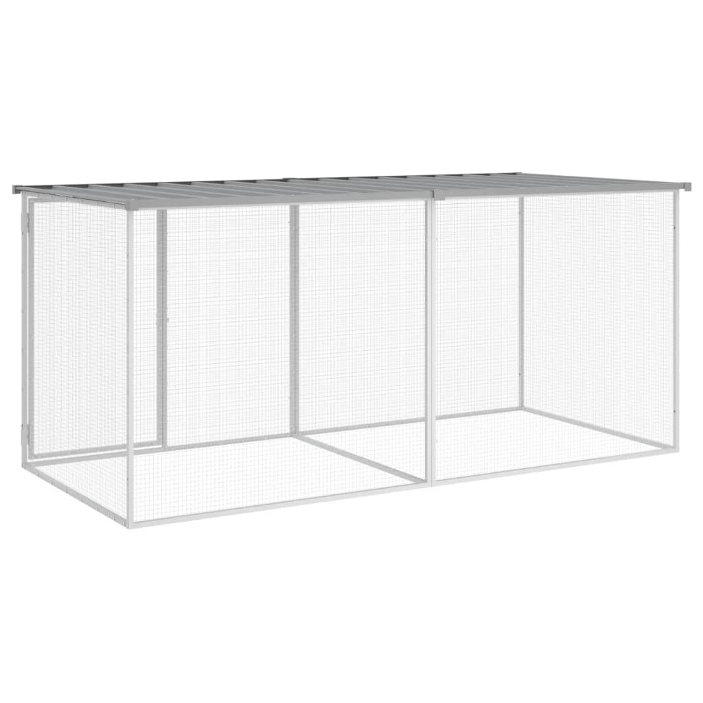 Chicken Cage with Roof Light Grey 79.9x38.6x35.4" Galvanised Steel