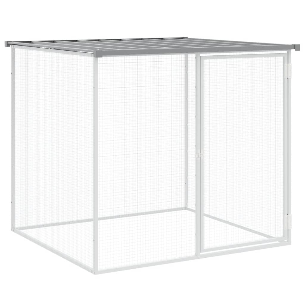 Chicken Cage with Roof Light Grey 79.9x38.6x35.4" Galvanised Steel
