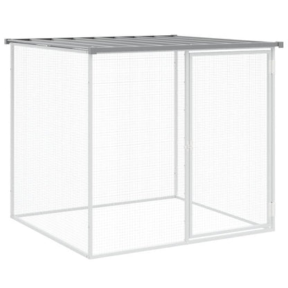 Chicken Cage with Roof Light Grey 79.9x38.6x35.4" Galvanised Steel