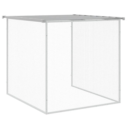 Chicken Cage with Roof Light Grey 79.9x38.6x35.4" Galvanised Steel