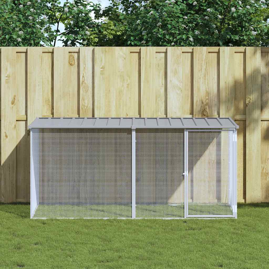 Chicken Cage with Roof Light Grey 79.9x38.6x35.4" Galvanised Steel