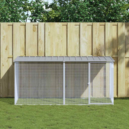 Chicken Cage with Roof Light Grey 79.9x38.6x35.4" Galvanised Steel