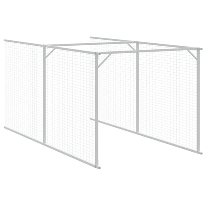 Dog House with Roof Light Grey 117x405x123 cm Galvanised Steel