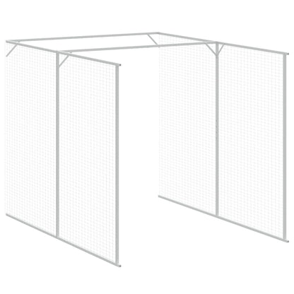 Dog House with Run Anthracite 65"x179.1"x71.3" Galvanized Steel