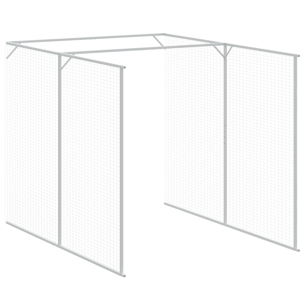 Dog House with Run Anthracite 65"x259.4"x71.3" Galvanized Steel