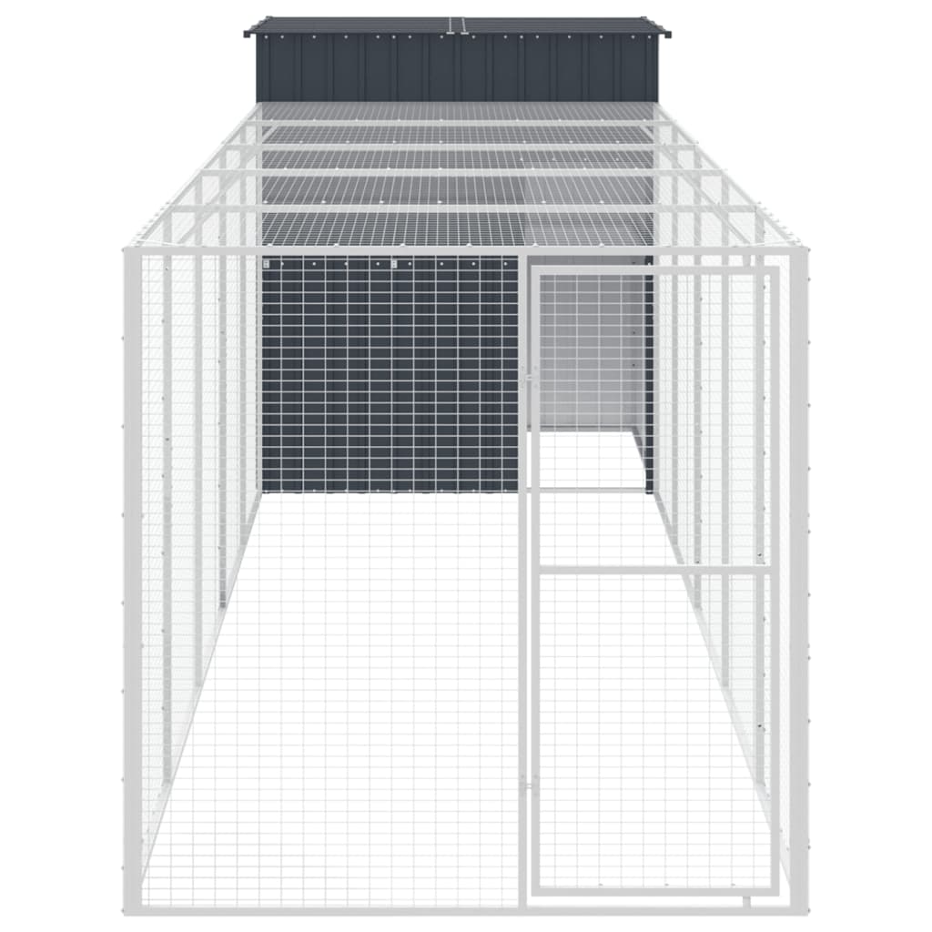 Chicken Cage | Anthracite | Galvanised steel | 165x659x181 cm | Durable