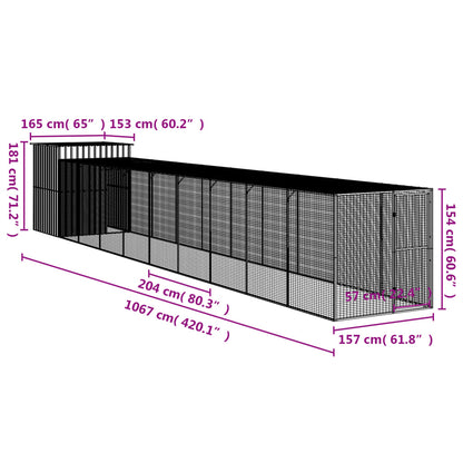 Chicken Cage | Light Grey | Galvanised Steel | Large | Durable