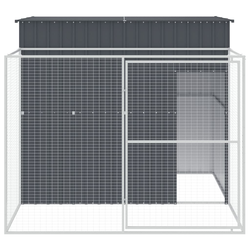 vidaXL Dog House Anthracite Galvanized Steel 84.3 x 99.6 x 71.3 in