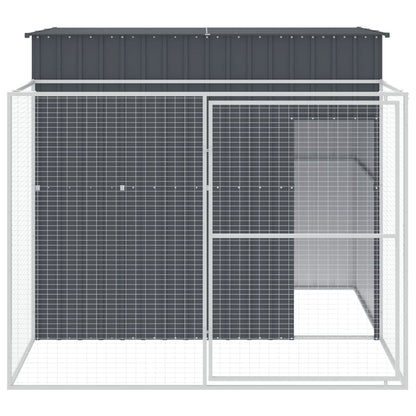 vidaXL Dog House Anthracite Galvanized Steel 84.3 x 99.6 x 71.3 in
