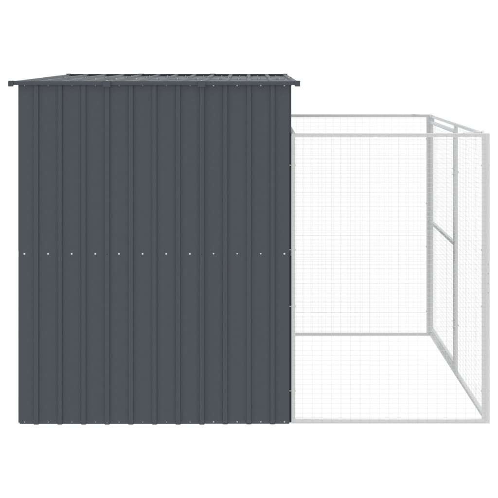 vidaXL Dog House Anthracite Galvanized Steel 84.3 x 99.6 x 71.3 in