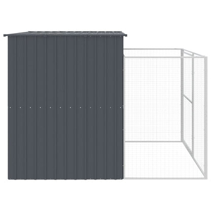 vidaXL Dog House Anthracite Galvanized Steel 84.3 x 99.6 x 71.3 in