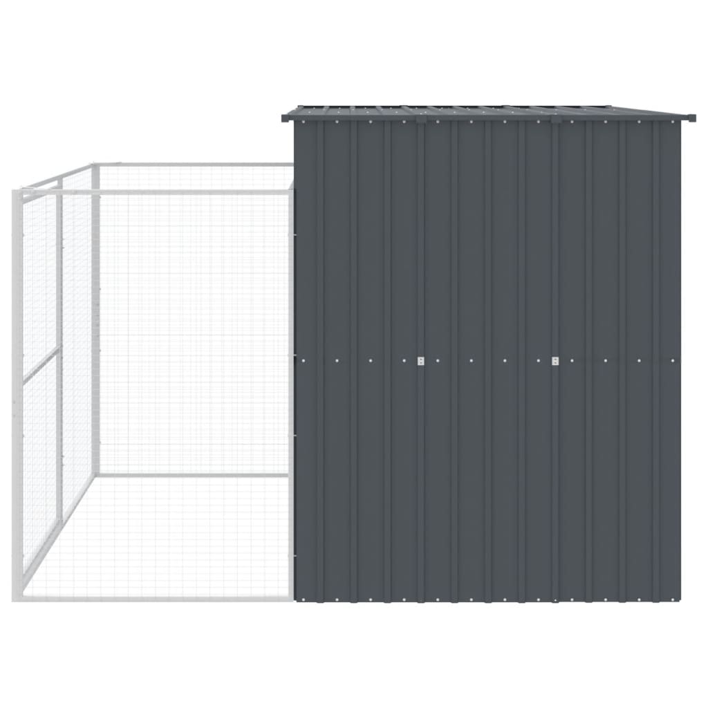 vidaXL Dog House Anthracite Galvanized Steel 84.3 x 99.6 x 71.3 in