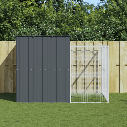 vidaXL Dog House Anthracite Galvanized Steel 84.3 x 99.6 x 71.3 in