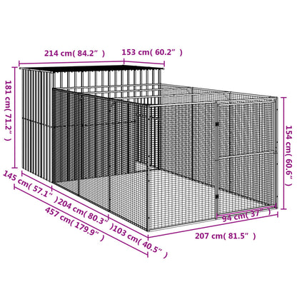 vidaXL Dog House Anthracite Galvanized Steel Tough Dog House