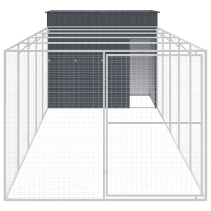 vidaXL Dog House Anthracite Galvanized Steel Large Durable Dog House