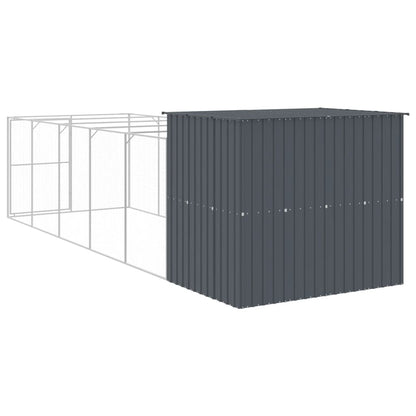 vidaXL Dog House Anthracite Galvanized Steel Large Durable Dog House