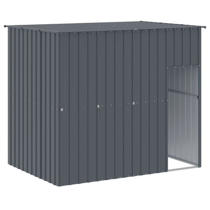 vidaXL Dog House Anthracite Galvanized Steel Large Durable Dog House