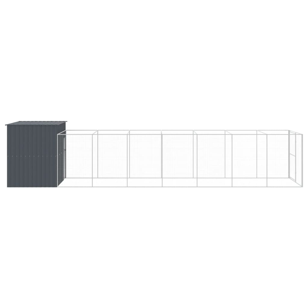 vidaXL Dog House Anthracite Galvanized Steel Large Dog House