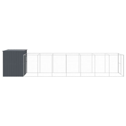 vidaXL Dog House Anthracite Galvanized Steel Large Dog House