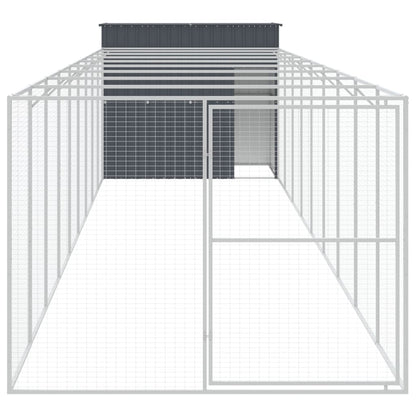 vidaXL Dog House Anthracite Galvanized Steel Large Durable Dog House