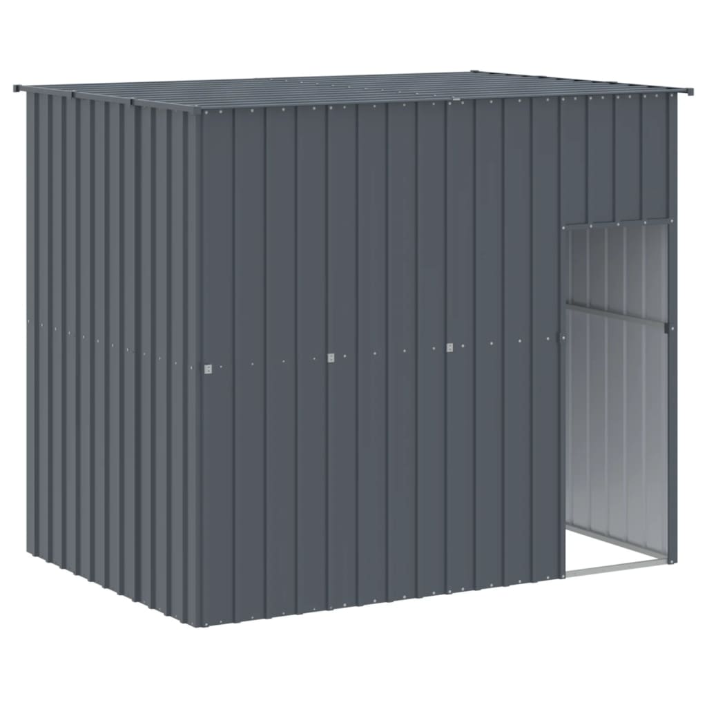 vidaXL Dog House Anthracite Galvanized Steel Large Durable Dog House