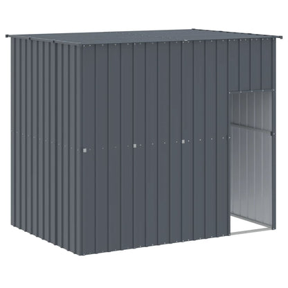 vidaXL Dog House Anthracite Galvanized Steel Large Durable Dog House