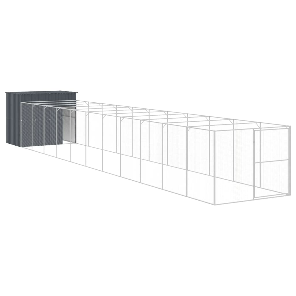 vidaXL Dog House Anthracite Galvanized steel Large Durable Dog House