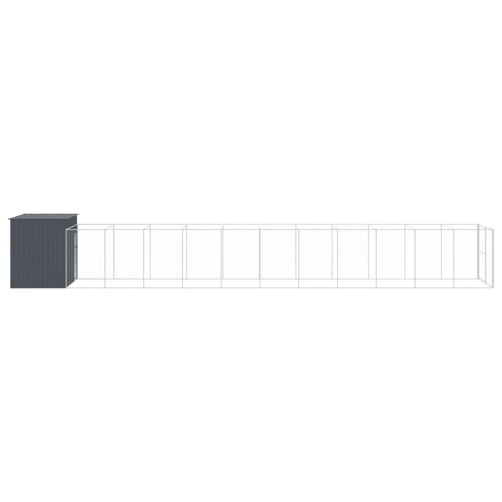 vidaXL Dog House Anthracite Galvanized steel Large Durable Dog House