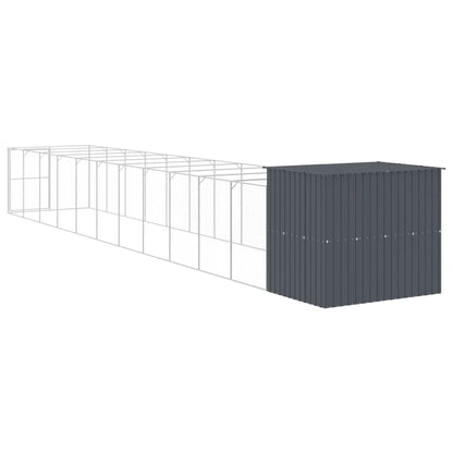 vidaXL Dog House Anthracite Galvanized steel Large Durable Dog House