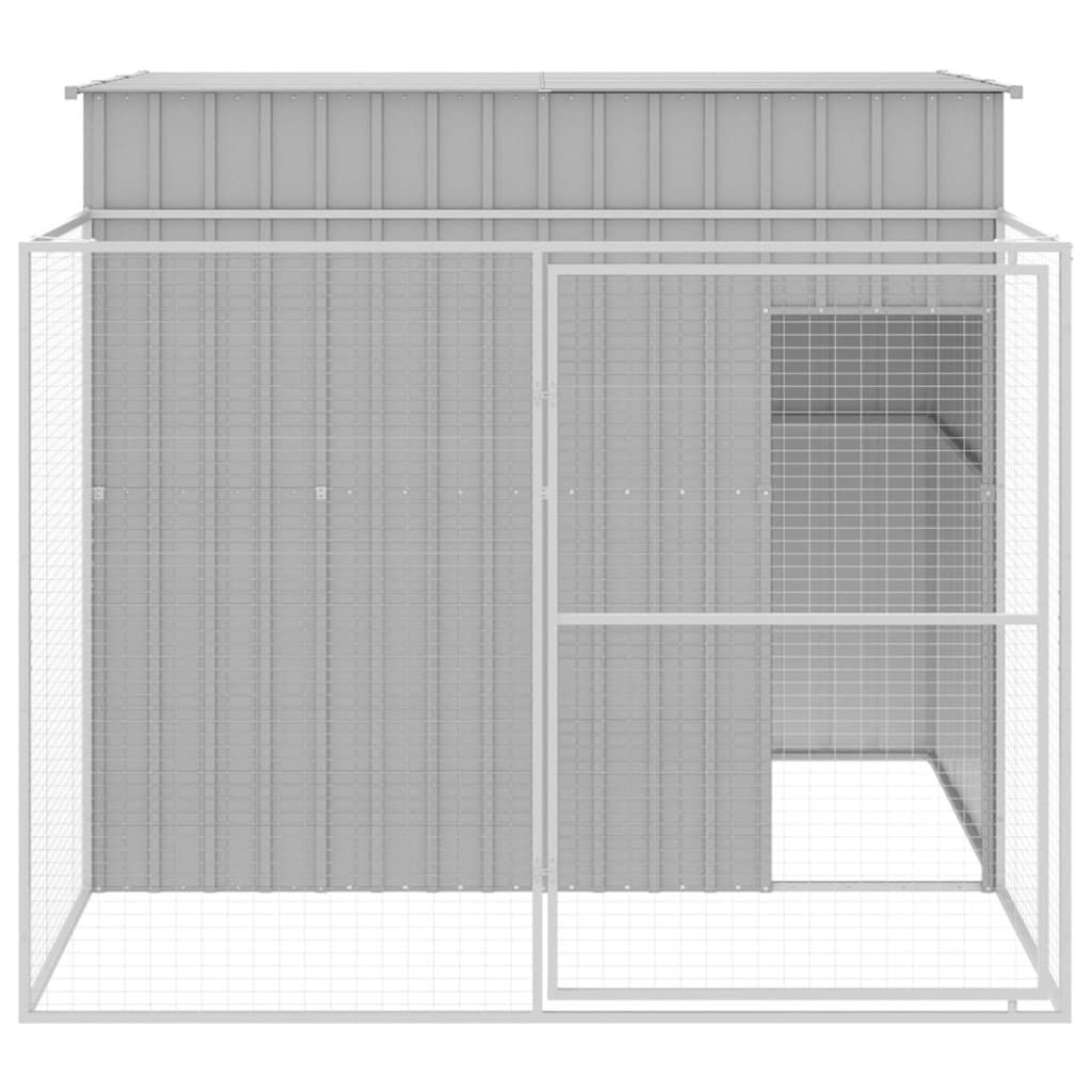 vidaXL Dog House Light Grey Galvanized Steel Medium Durable Dog House