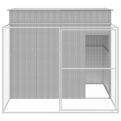 vidaXL Dog House Light Grey Galvanized Steel Medium Durable Dog House