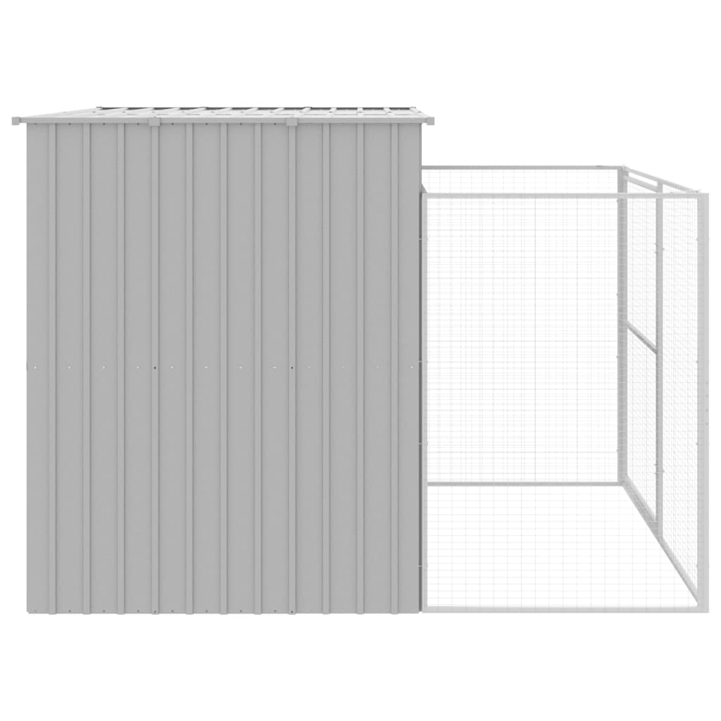 vidaXL Dog House Light Grey Galvanized Steel Medium Durable Dog House