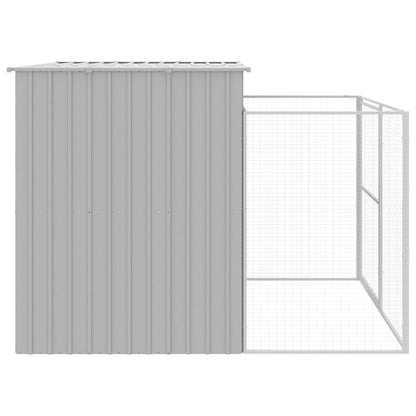 vidaXL Dog House Light Grey Galvanized Steel Medium Durable Dog House