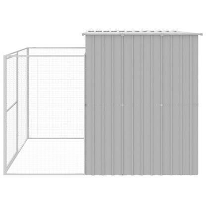vidaXL Dog House Light Grey Galvanized Steel Medium Durable Dog House